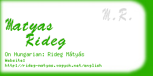 matyas rideg business card